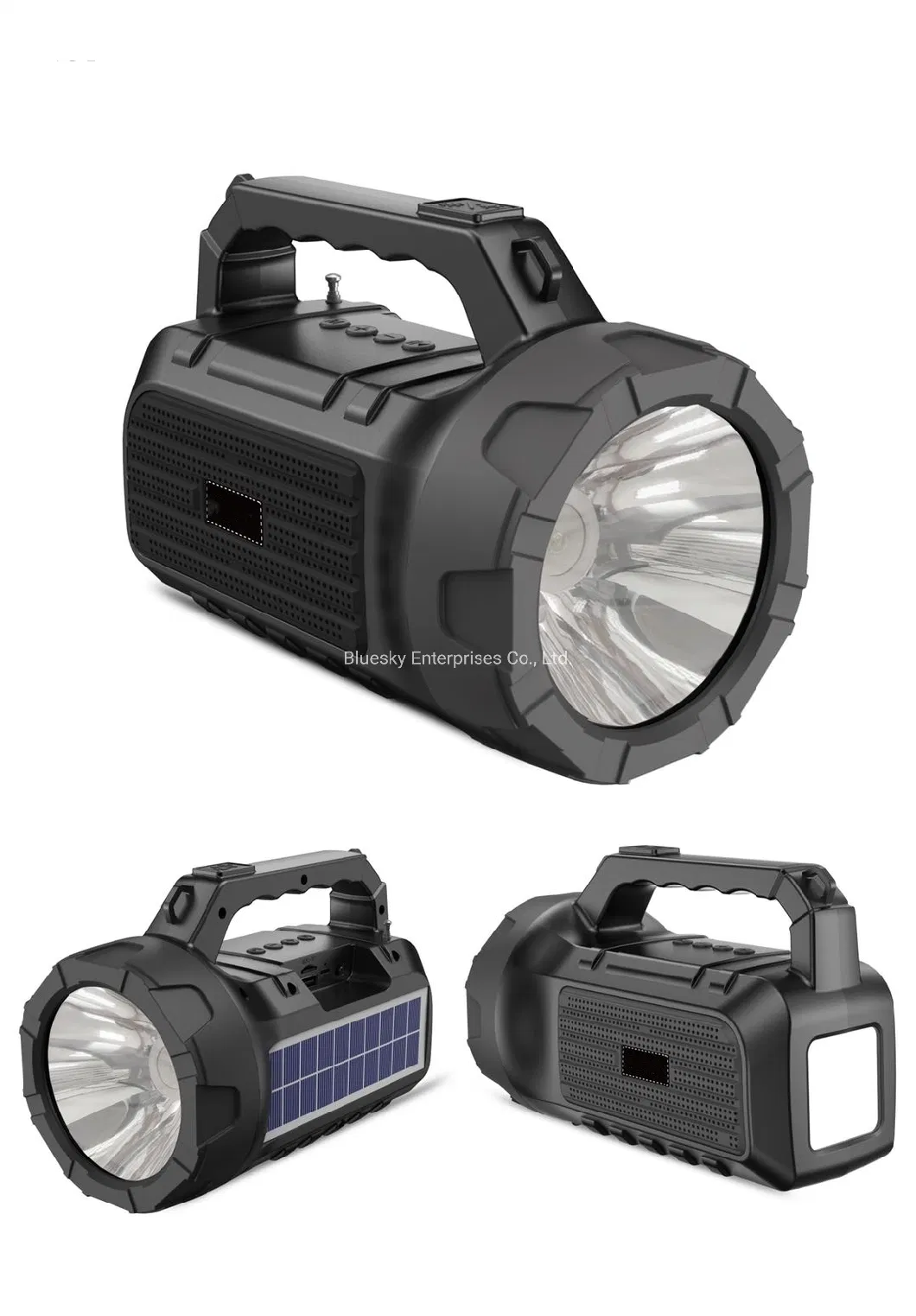 Tw235 Solar Panel Charging Outdoor Speaker Subwoofer Bt Wireless Super Bass Portable Speaker with Flashlight