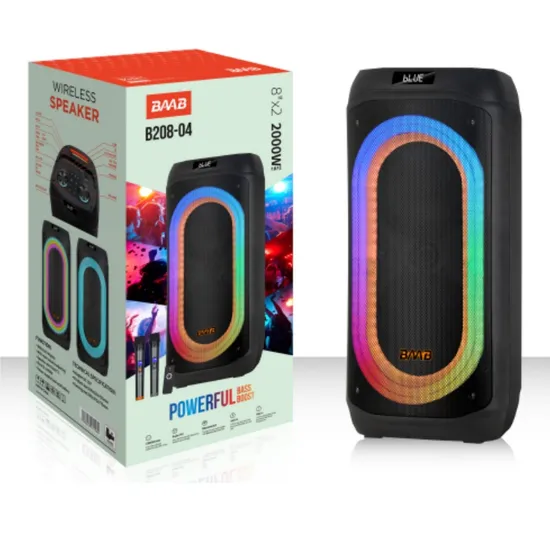 Baab Professional Good Quality Sound 60W Wireless Trolley Party Portable High Power Bluetooth Speaker 